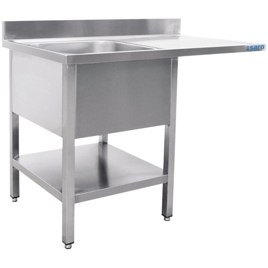 Edelstahl Spülcenter - 1 Becken Links - 1200 x 600 x 850 mm
