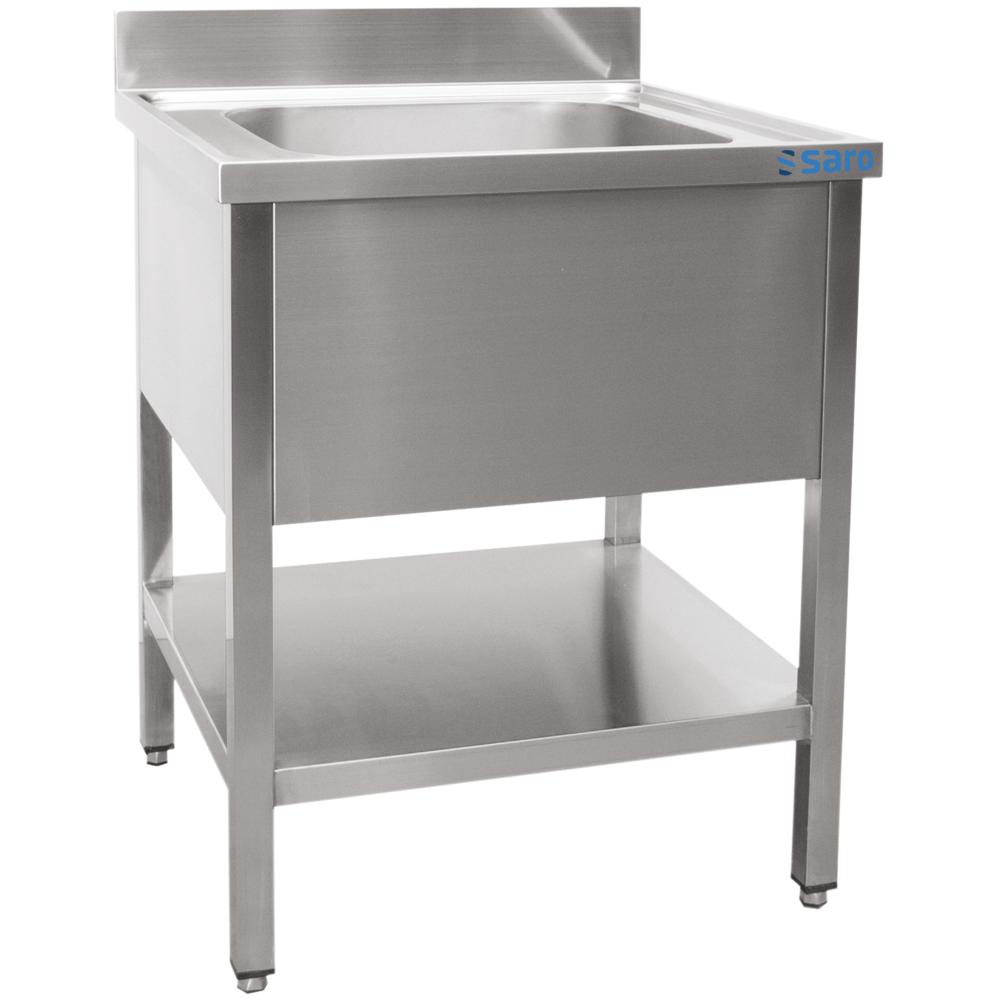Edelstahl Spültisch mit einem Becken - 700 x 700 x 850 mm