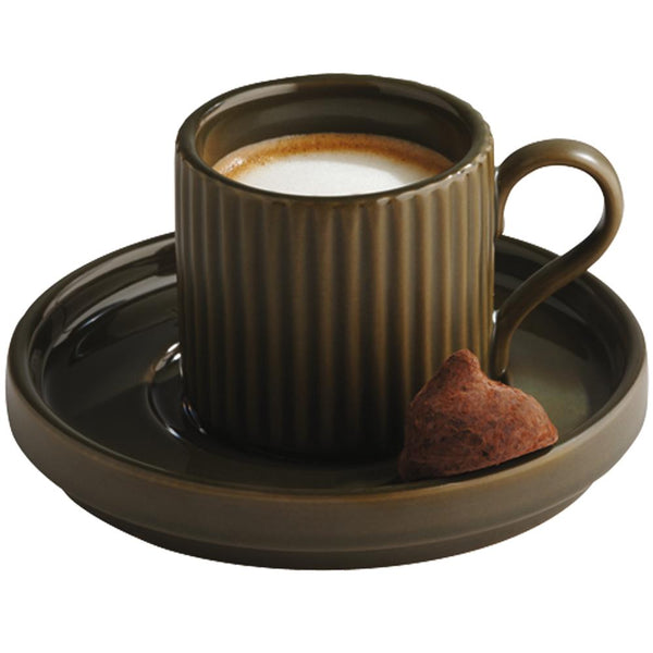 THE GRID Espressotasse - 6 x 6 cm - 8 cl - Porzellan, Mud