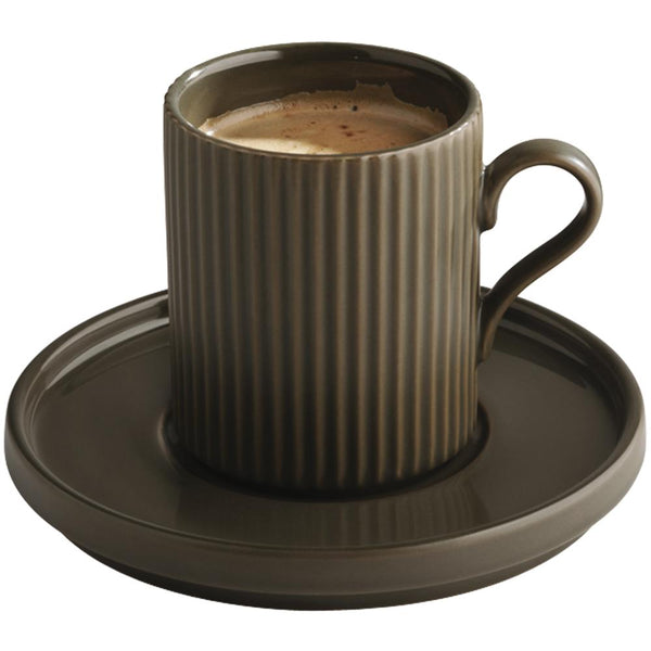 THE GRID Kaffeebecher - 7,5 x 9,5 cm - 24 cl -Porzellan, Mud