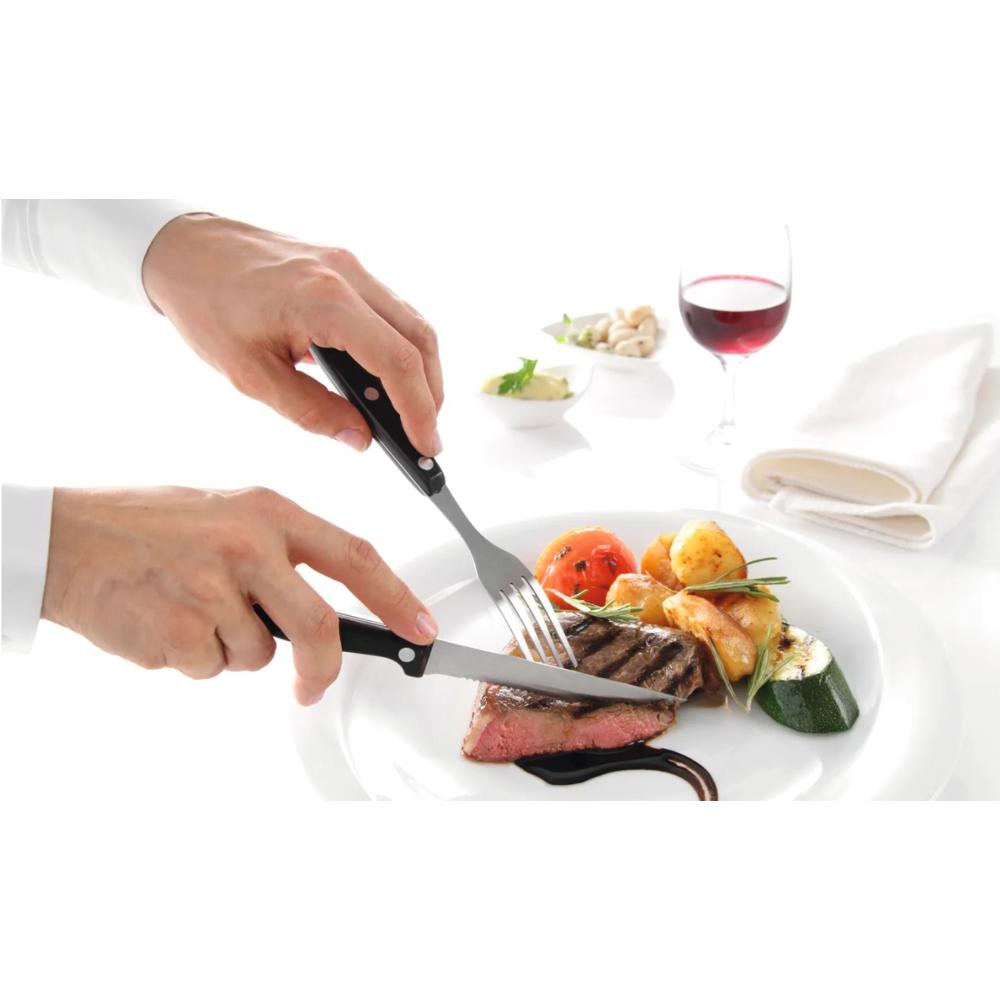Steakgabel, schwarz - 20 cm (Set mit 6 Stück)