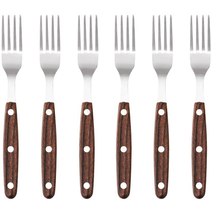 Steakgabel, braun - 20 cm (Set mit 6 Stück)