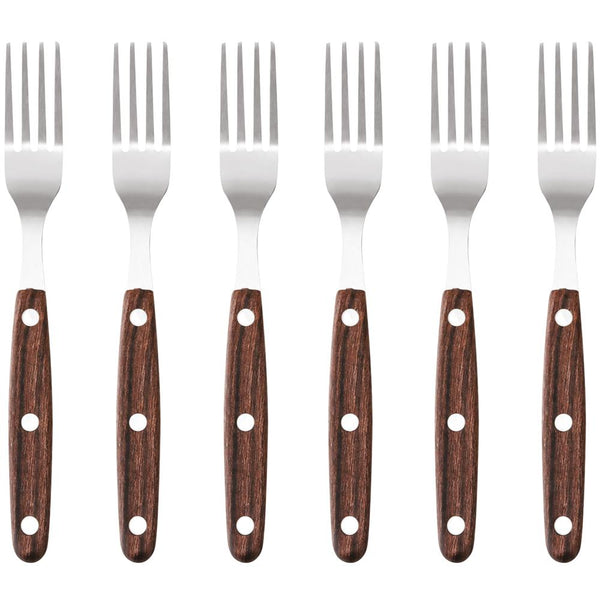 Steakgabel, braun - 20 cm (Set mit 6 Stück)