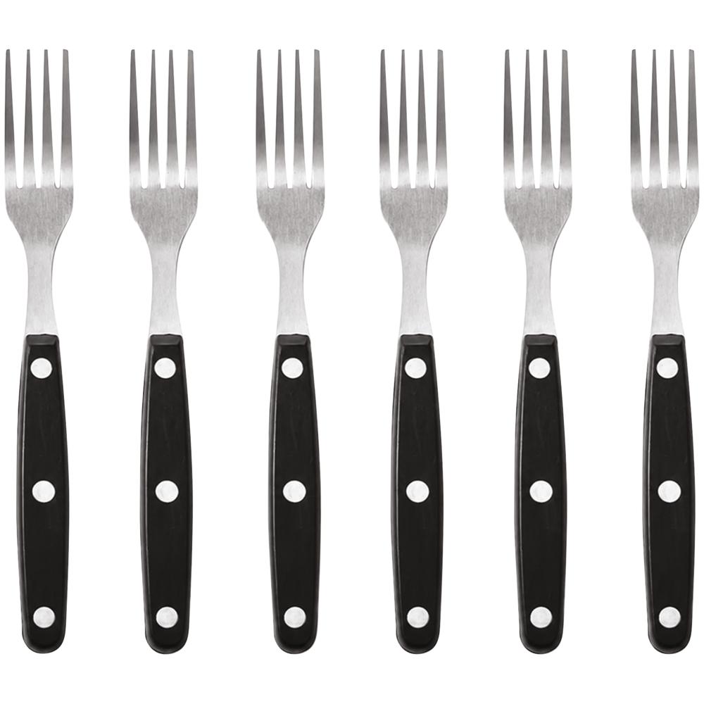 Steakgabel, schwarz - 20 cm (Set mit 6 Stück)