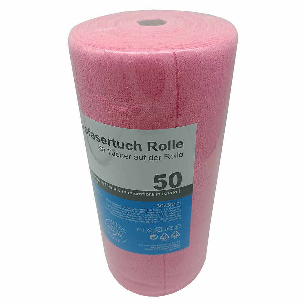 Mikrofasertuch Rolle 50 Stück rosa