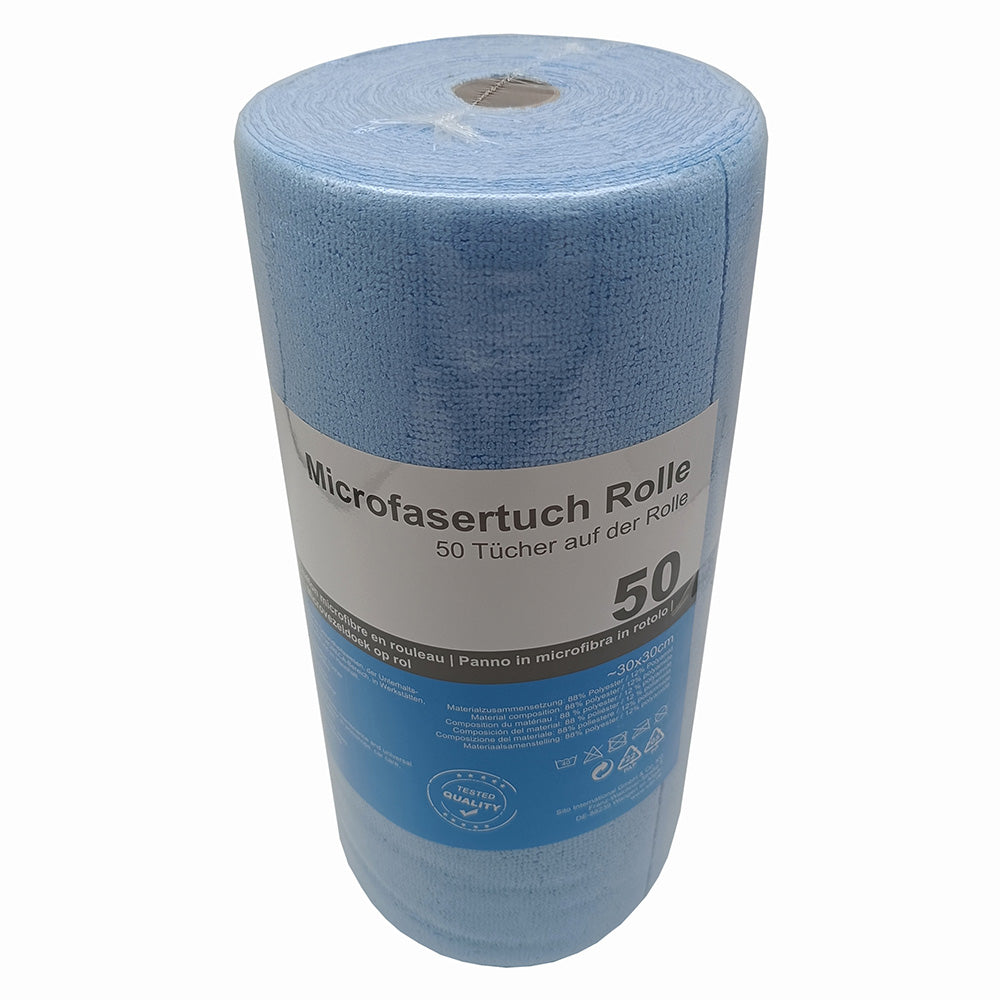 Mikrofasertuch Rolle 50 Stück blau