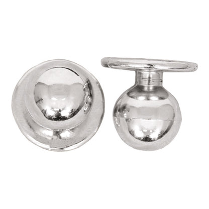 Kugelknöpfe metallfarben (12 Stück) - Silber