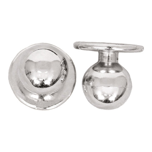 Kugelknöpfe metallfarben (12 Stück) - Silber