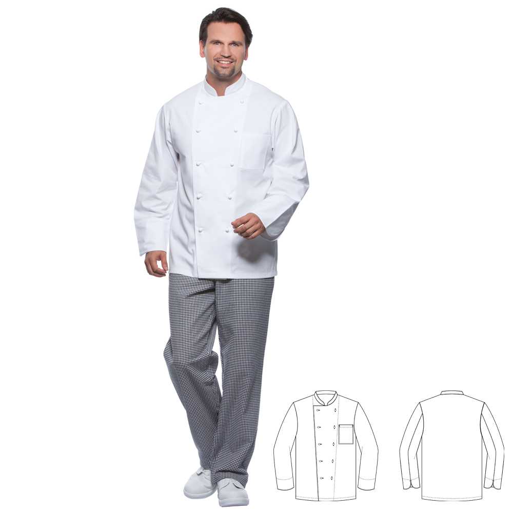 Herren-Kochjacke - Weiß - L