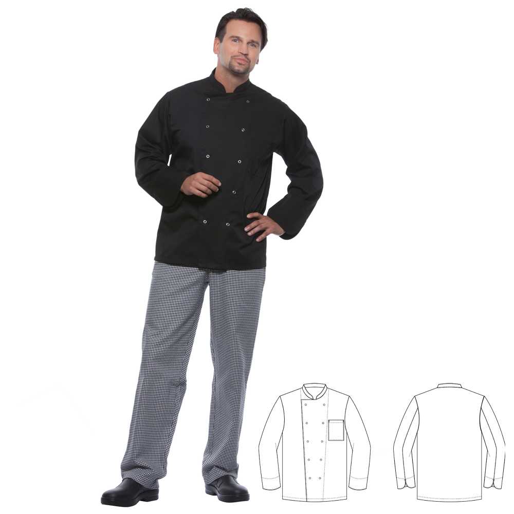 Herren-Kochjacke - Schwarz - XXL