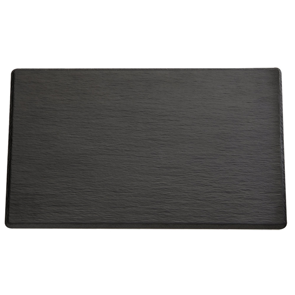 Melaminplatte "Schieferdesign" GN 2/4 - 53 x 16,2 cm - Schwarz)