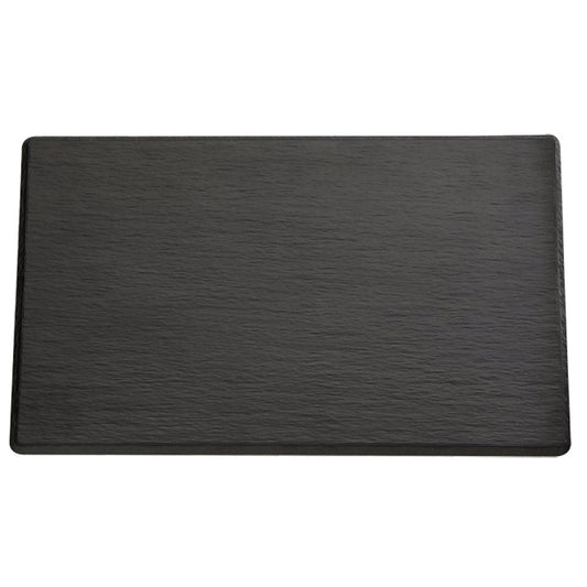 Melaminplatte "Schieferdesign" GN 2/4 - 53 x 16,2 cm - Schwarz)