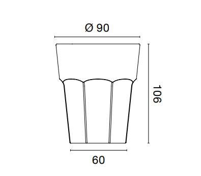 COCKTAIL Trinkbecher  - 40 cl - (Ø 9 x 10,6 cm) - PC - Klar