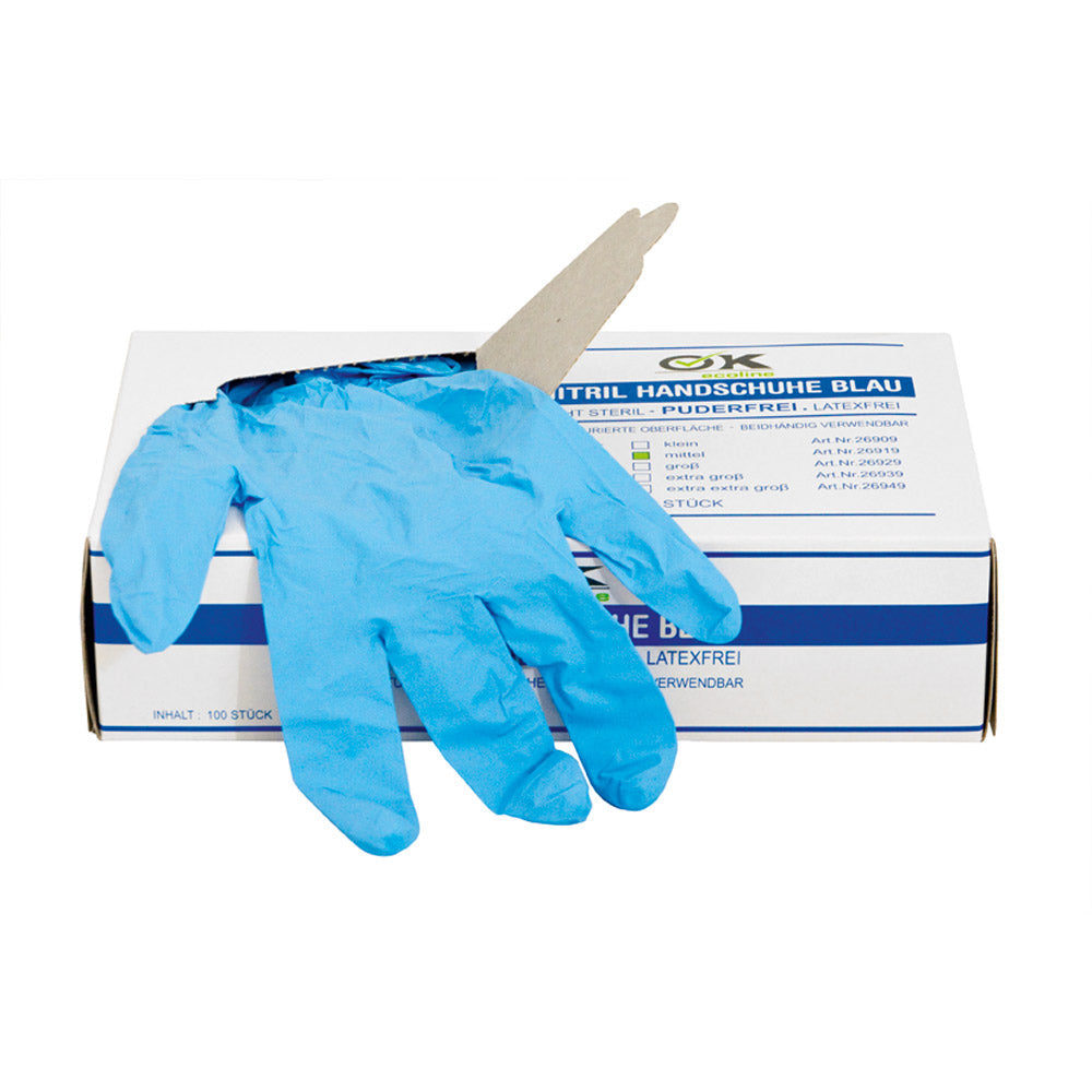 Einmalhandschuhe Nitril, puderfrei & latexfrei  100 Stück Größe M