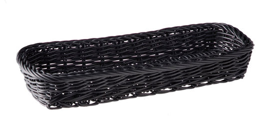 Besteckkorb - 27 x 10 x 4,5 cm - PP-Rattan - Nschwarz
