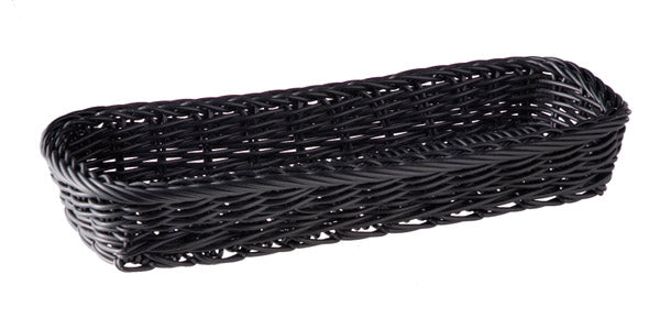 Besteckkorb - 27 x 10 x 4,5 cm - PP-Rattan - Nschwarz