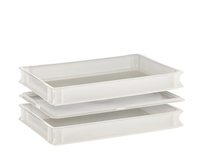 Pizzaballenbehälter HDPE weiß (Größe 60 x 40 x 7,5 cm)