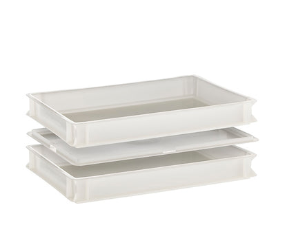 Pizzaballenbehälter HDPE weiß (Größe 60 x 40 x 7,5 cm)