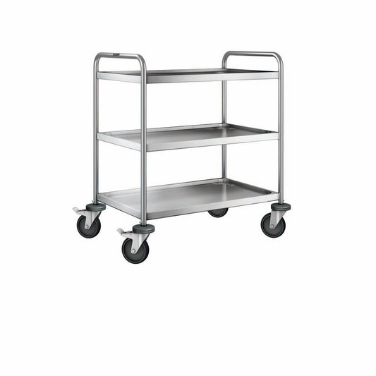SW 8x5-3 Servierwagen 3-bordig (80 x 50 cm) - stahlverzinkte Rollen