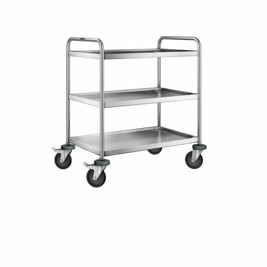 SW 8x5-3 Servierwagen 3-bordig (80 x 50 cm) - stahlverzinkte Rollen