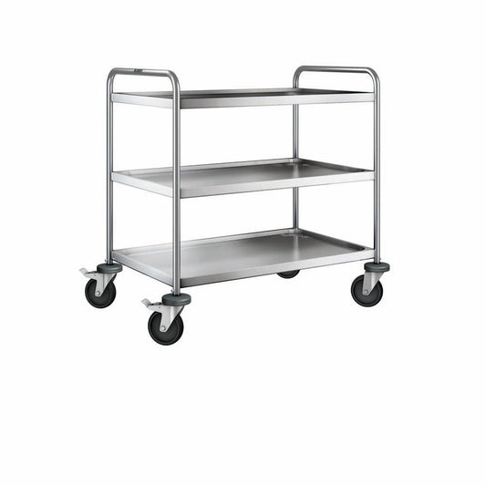 SW 9x6-3 Servierwagen 3-bordig (90 x 55 cm) - stahlverzinkte Rollen
