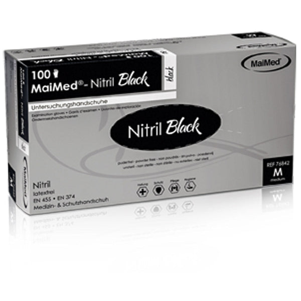 Nitril-Einmalhandschuhe, schwarz ungepudert - Größe XL (100 Stück)