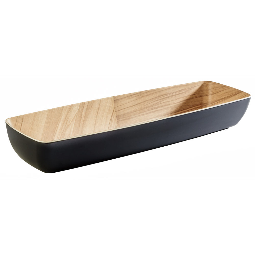 FRIDA Schüssel GN 2/4 - 53 x 16,2 x 7,5 cm - Melamin - (3,65 l) - Holz/Schwarz
