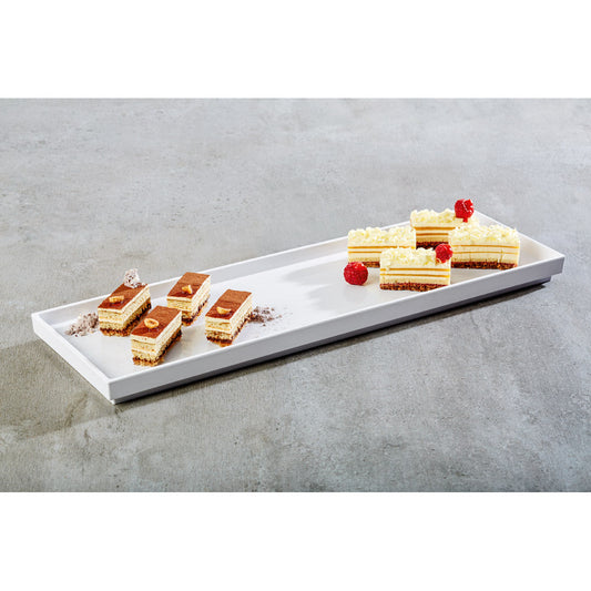 ASIA PLUS Buffettablett GN 2/4 - 53 x 16,2 x 3 cm, Melamin - Weiß