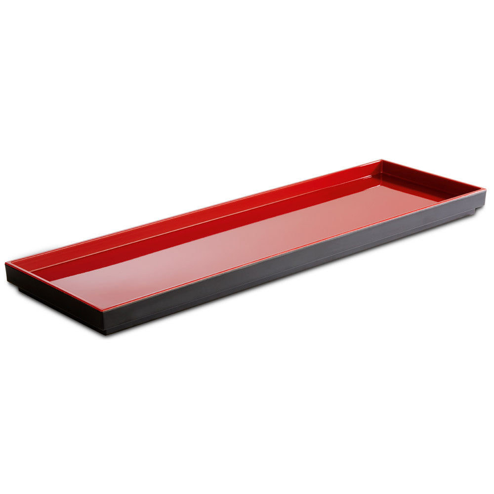 ASIA PLUS Buffettablett GN 2/4 - 53 x 16,2 x 3 cm, Melamin - Bordeaux/Schwarz