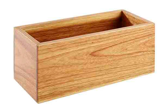 Holzbox/Tischbehälter  1-fach  23 x 10 x 10 cm  Akazienholz, Servierbox für Menagen & Saucen