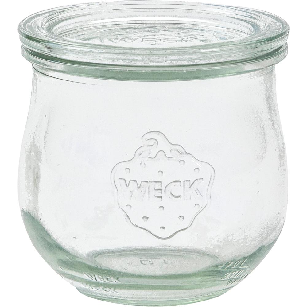 WECK Glas # 746 - Inhalt 370 ml (6er Set mit Deckel /Rundrand 80 mm - Ø 8 x 8,6 cm)