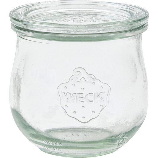 WECK Glas # 746 - Inhalt 370 ml (6er Set mit Deckel /Rundrand 80 mm - Ø 8 x 8,6 cm)