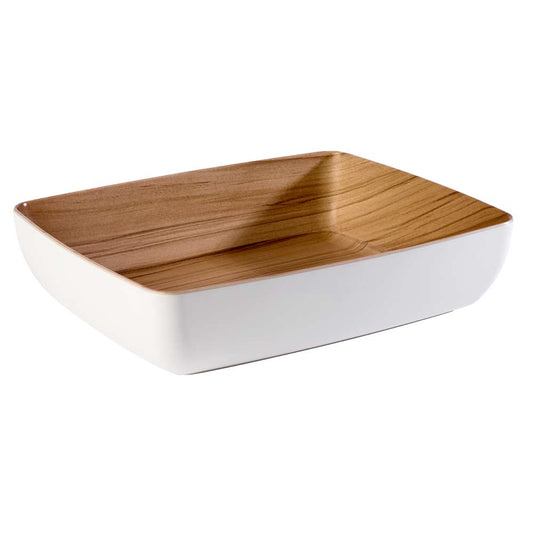 FRIDA Schüssel GN 1/2 - 32,5 x 26,5 x 7,5 cm - Melamin - (4 l) - Holz/Weiß
