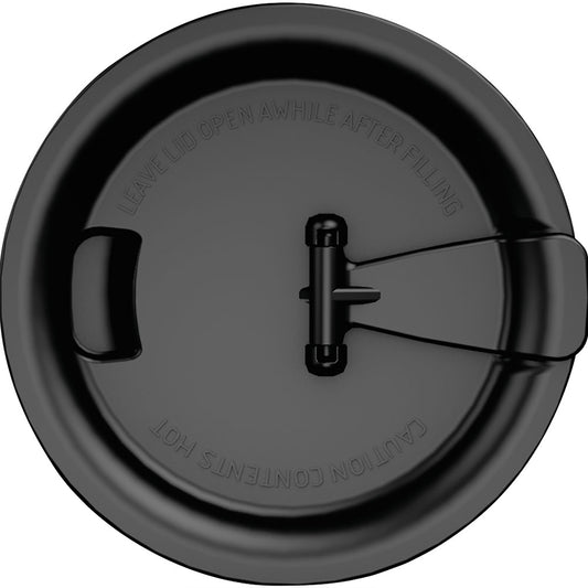 MODELL 1214 Coffee-to-go Mehrweg-Universaldeckel Ø 95 mm - Schwarz (TPE) Verschluß (PP)