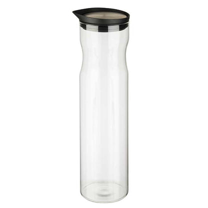 Glas-Karaffe mit Edelstahl-Deckel - Ø 8 x 32 cm (Inhalt 1,2 l)