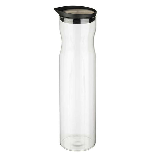 Glas-Karaffe mit Edelstahl-Deckel - Ø 8 x 32 cm (Inhalt 1,2 l)