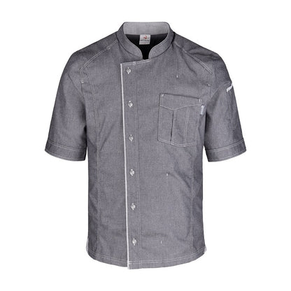 Herren-Kochjacke (Halbarm) - Grau - S