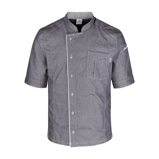 Herren-Kochjacke (Halbarm) - Grau - S
