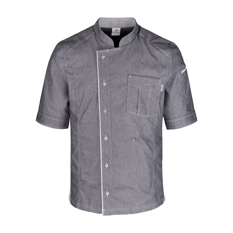 Herren-Kochjacke (Halbarm) - Grau - M