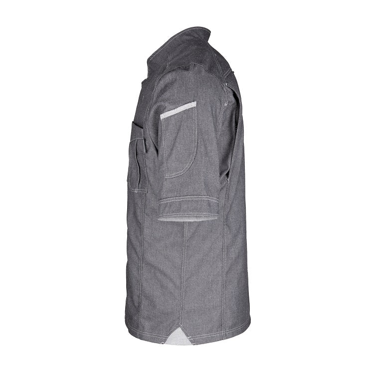 Herren-Kochjacke (Halbarm) - Grau - L