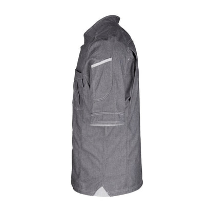 Herren-Kochjacke (Halbarm) - Grau - L