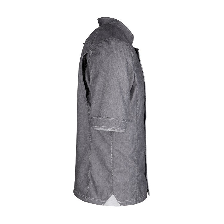 Herren-Kochjacke (Halbarm) - Grau - M