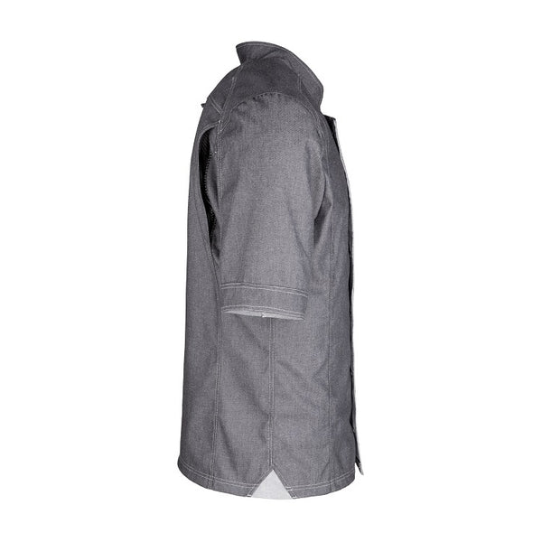 Herren-Kochjacke (Halbarm) - Grau - M