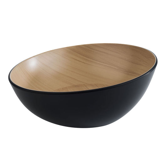 FRIDA LOCK Schrägschüssel Ø 28,5 x 10/14 cm - Melamin - (2,6 l) - Holz/Schwarz