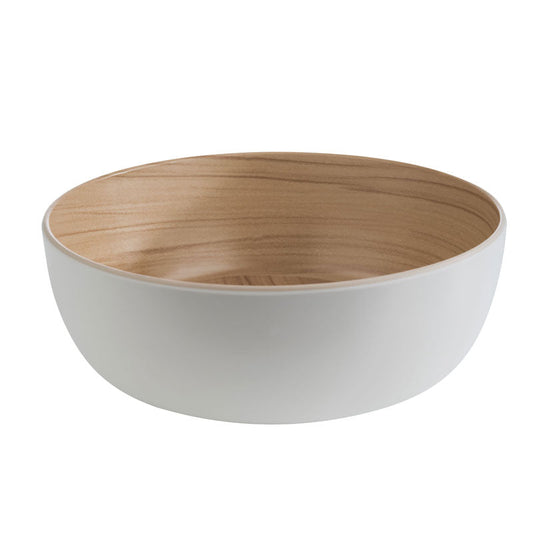 FRIDA Schüssel Ø 30 x 9,5 cm - Melamin - (4,7 l) - Holz/Weiß