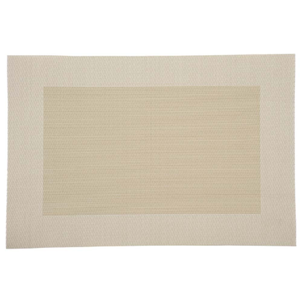 Platzset aus Kunststoffgeflecht  43 x 29 cm  Beige mit Rand  robust & pflegeleicht
