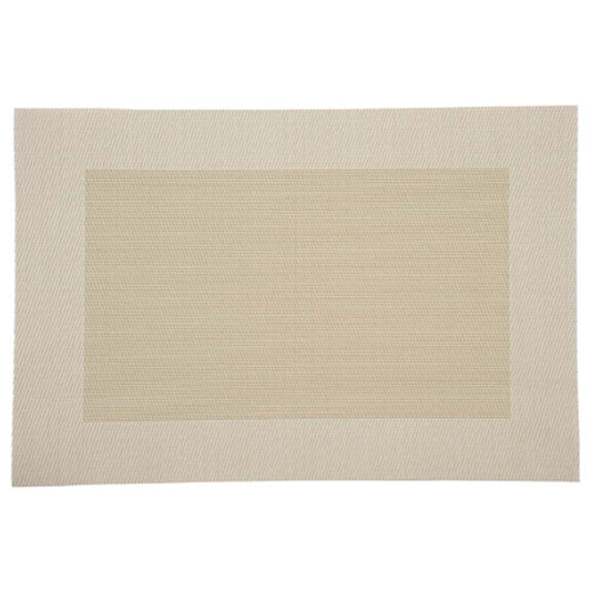 Platzset aus Kunststoffgeflecht  43 x 29 cm  Beige mit Rand  robust & pflegeleicht