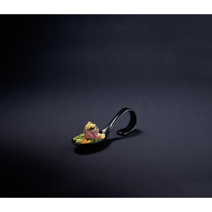 Gourmet- & Fingerfood-Löffel aus Porzellan  14 x 4,5 cm  Schwarz
