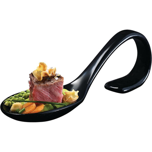 Gourmet- & Fingerfood-Löffel aus Porzellan  14 x 4,5 cm  Schwarz