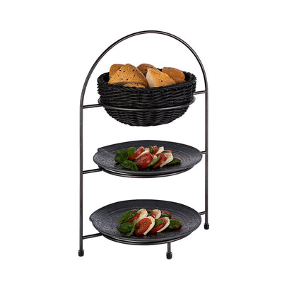 Teller-Etagère 3-stufig - bis Teller-Ø 27 cm - schwarz
